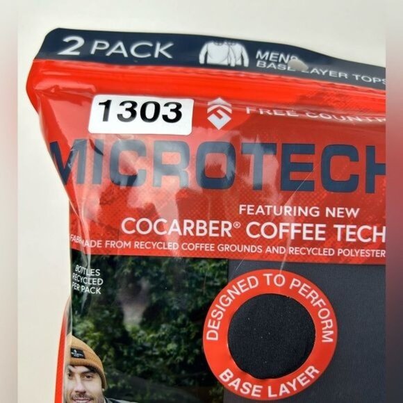 Free Country Men's Base Layer Top Micotech Heat Black M ” NEW “ - Picture 6 of 6